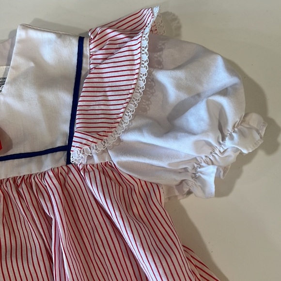 Vintage - unbranded, 18 month, red/white stripe sailor dress - Picture 4 of 5